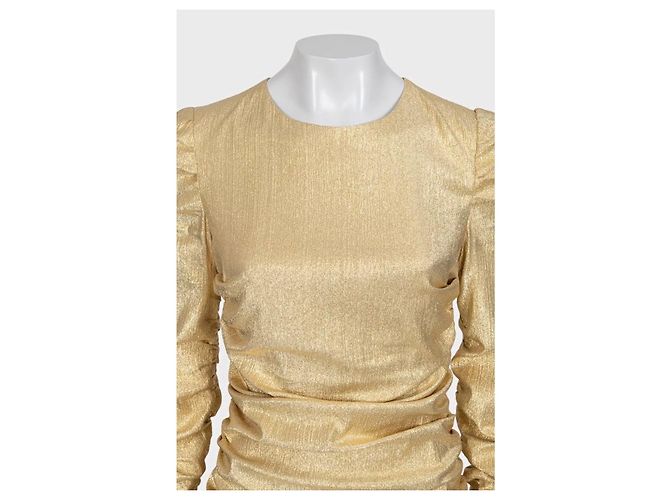 Dolce & Gabbana Gold Draped Fitted Dress - IT 46 / XL Gebraucht - Ansicht 4