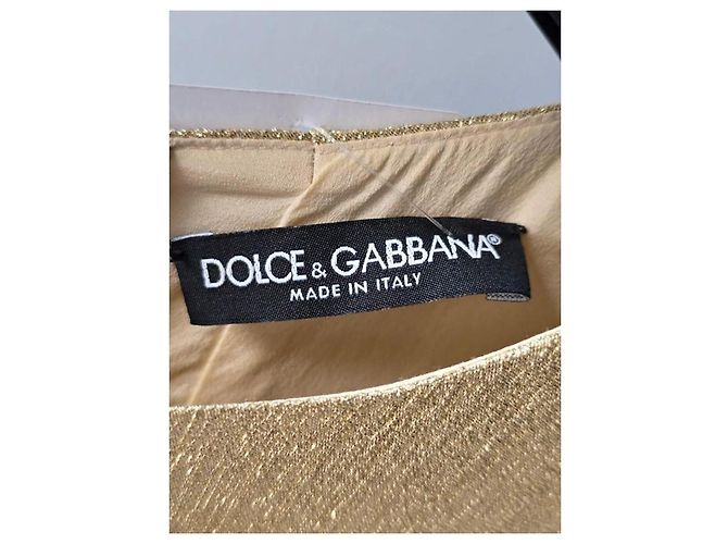 Dolce & Gabbana Gold Draped Fitted Dress - IT 46 / XL Gebraucht - Ansicht 7