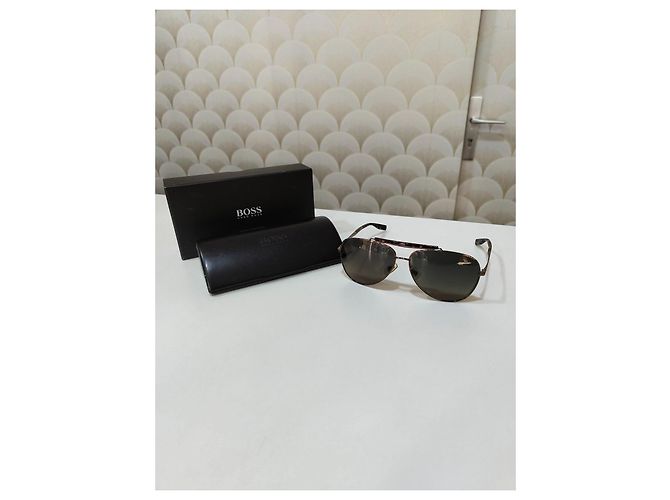 Hugo Boss Occhiali da sole aviator metallo marrone - vista 3