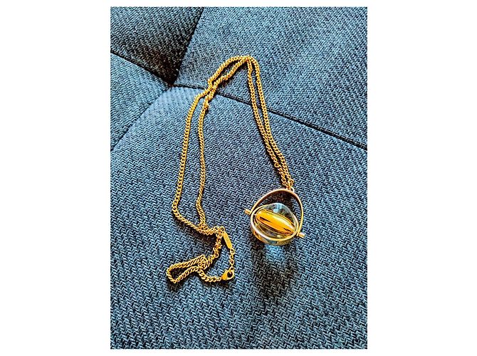 Collier Chloé doré avec pendentif sphère - vue 4