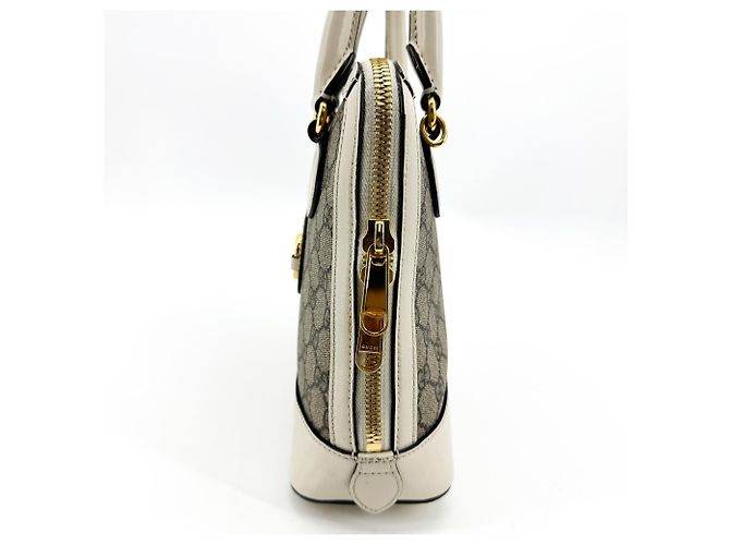 Gucci Horsebit 1955 Top Handle GG Canvas with Leather Mini - vista 3