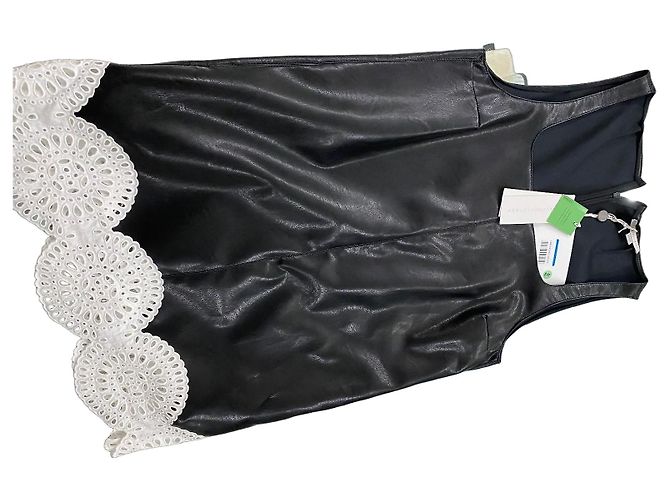 Stella Mc Cartney Abito Stella McCartney in pelle e cotone nero - vista 2