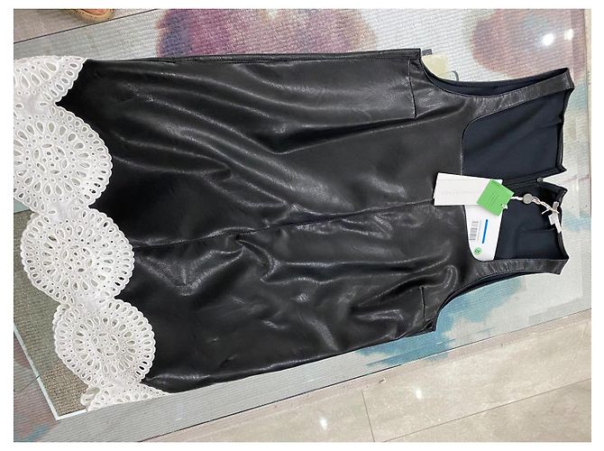 Stella Mc Cartney Abito Stella McCartney in pelle e cotone nero - vista 3