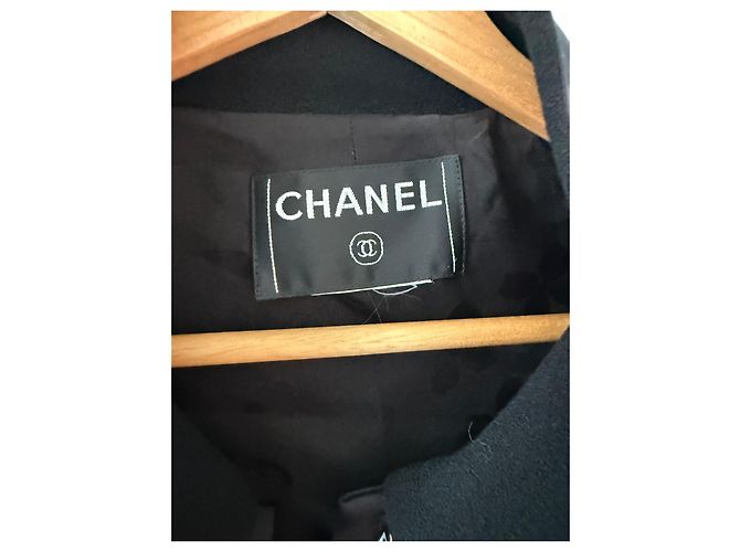 Chanel Black Wool Cropped Jacket with Satin Details - view 3
