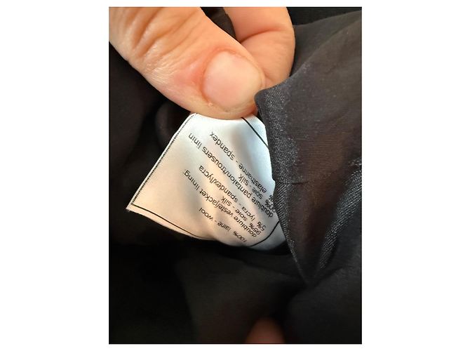 Chanel Black Wool Cropped Jacket with Satin Details - view 7