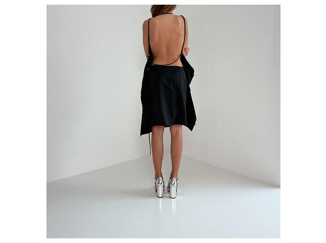 Givenchy Vestido Negro Drapeado Asimétrico - vista 15