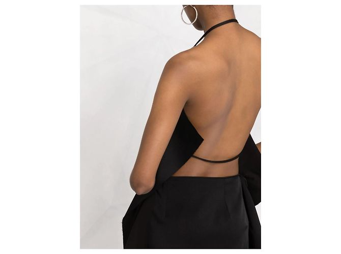 Givenchy Vestido Negro Drapeado Asimétrico - vista 3