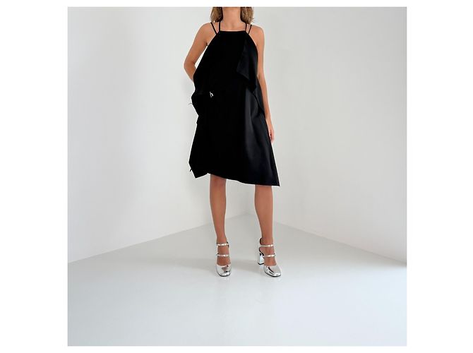 Givenchy Vestido Negro Drapeado Asimétrico - vista 7