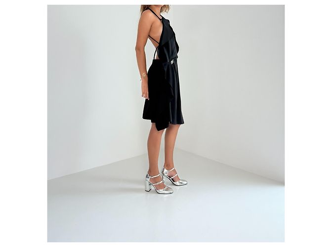 Givenchy Vestido Negro Drapeado Asimétrico - vista 8