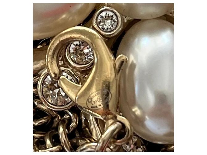 Pulsera Chanel Fleur de varias vueltas cadenas, strass, perlas - vista 9