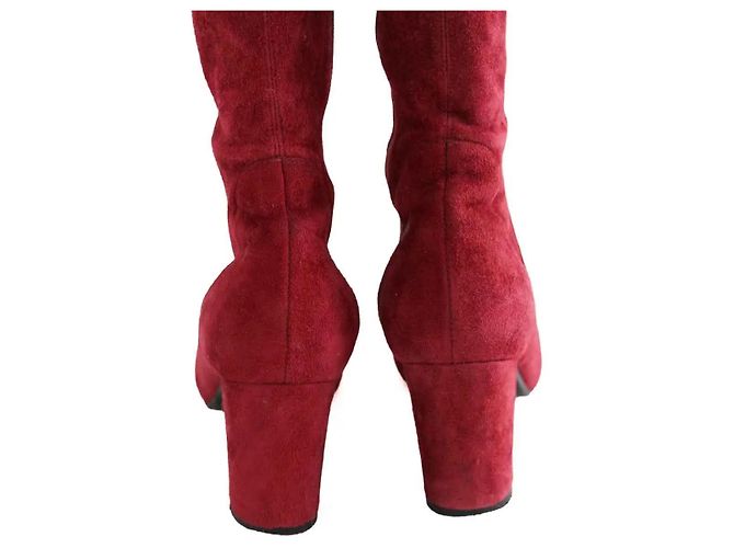 Bottes en daim bordeaux Lk Bennett - vue 2