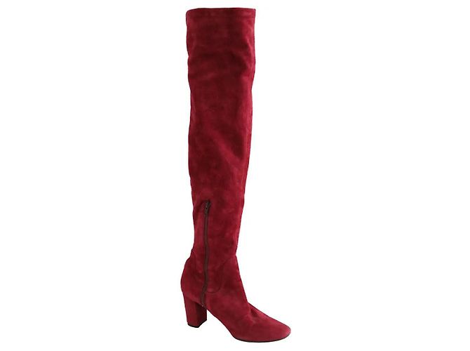 Bottes en daim bordeaux Lk Bennett - vue 3