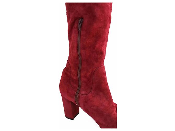Bottes en daim bordeaux Lk Bennett - vue 4