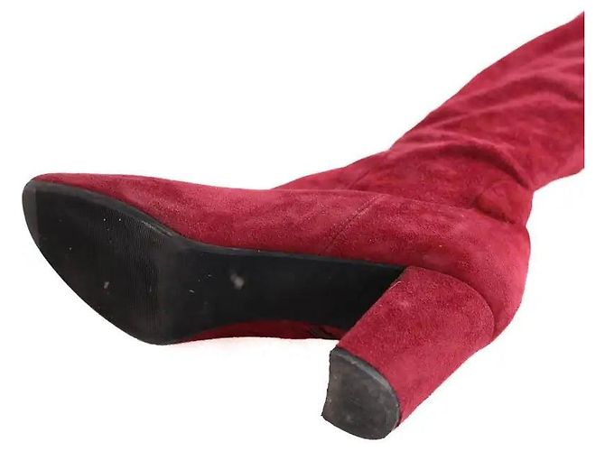 Bottes en daim bordeaux Lk Bennett - vue 5