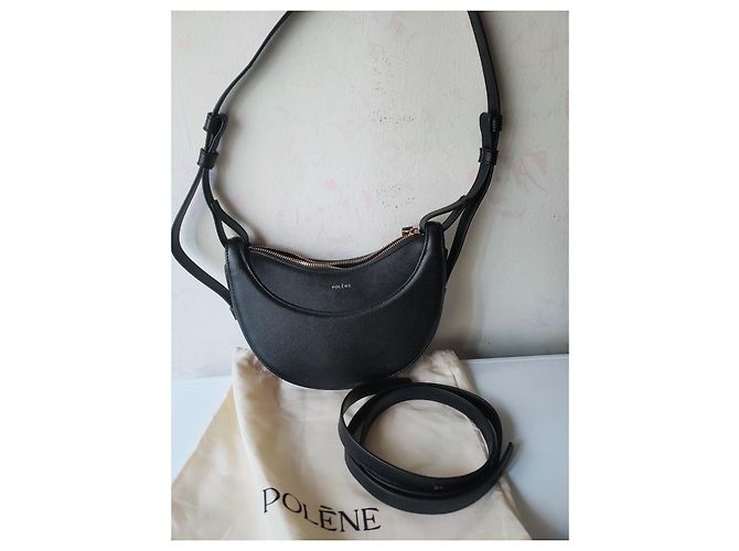 Borsa a tracolla Polène in pelle nera - vista 5