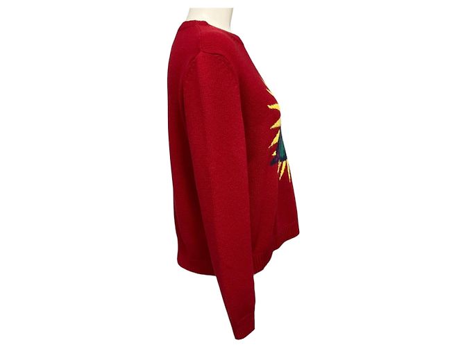 Gucci Wollpullover mit UFO Intarsia Grafikprint in Rot - Ansicht 2