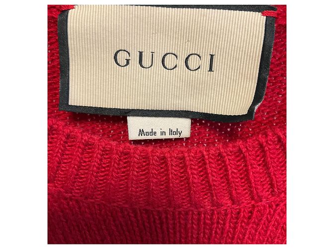 Gucci Wollpullover mit UFO Intarsia Grafikprint in Rot - Ansicht 4