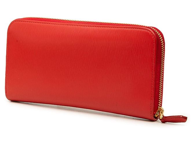 Red Prada Vitello Move Zip Around Continental Wallet Long Wallets - view 2