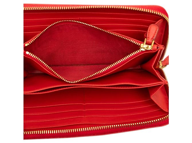 Red Prada Vitello Move Zip Around Continental Wallet Long Wallets - view 4