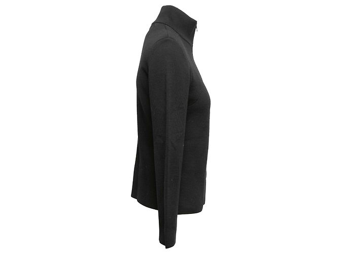 Pull Prada Sport en laine noir, demi-zip, taille IT 44 - vue 2