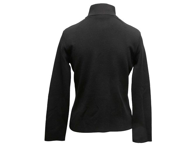 Pull Prada Sport en laine noir, demi-zip, taille IT 44 - vue 3