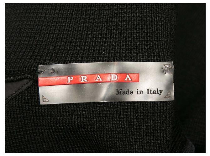 Pull Prada Sport en laine noir, demi-zip, taille IT 44 - vue 4