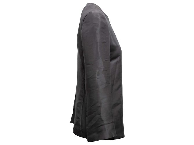 Giorgio Armani Jacke aus Seidenorganza Grau Größe IT 42 - Ansicht 2