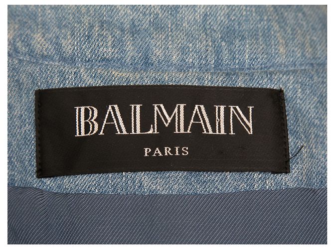 Balmain Steppjacke aus Denim Light Wash Größe FR 40 - Ansicht 5