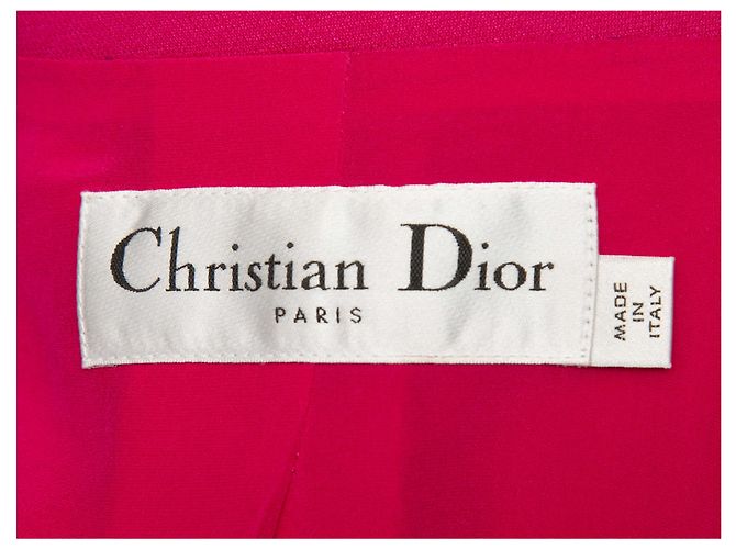 Fuchsia Christian Dior Wool & Silk-Blend Short Sleeve Jacket Size FR 38 - view 5