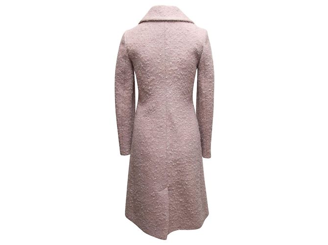 Blumarine langer Mantel aus Schurwolle & Mohair, hellrosa Größe US S - Ansicht 4