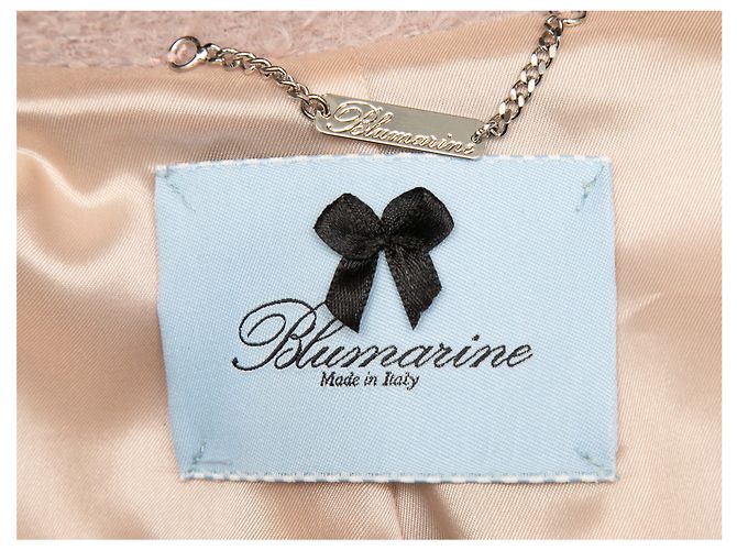 Blumarine langer Mantel aus Schurwolle & Mohair, hellrosa Größe US S - Ansicht 5