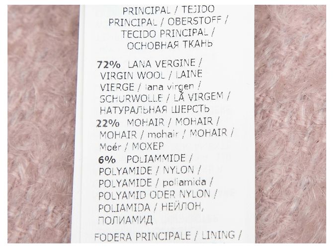 Blumarine langer Mantel aus Schurwolle & Mohair, hellrosa Größe US S - Ansicht 7