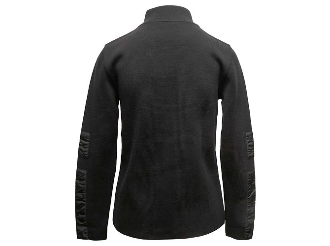Prada Sport Strickjacke mit Nylon-Besatz und Reißverschluss Schwarz Größe US S - Ansicht 4