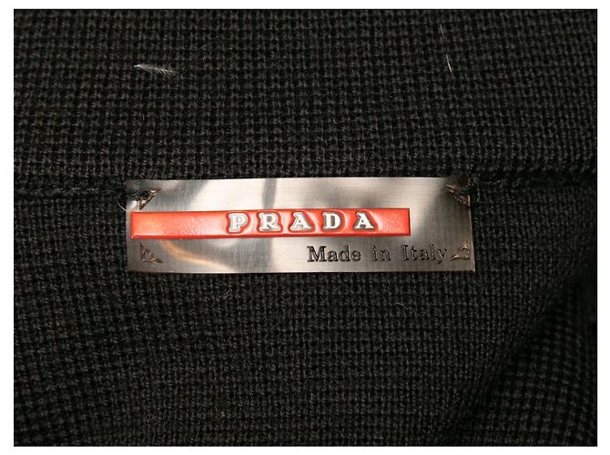 Prada Sport Strickjacke mit Nylon-Besatz und Reißverschluss Schwarz Größe US S - Ansicht 5