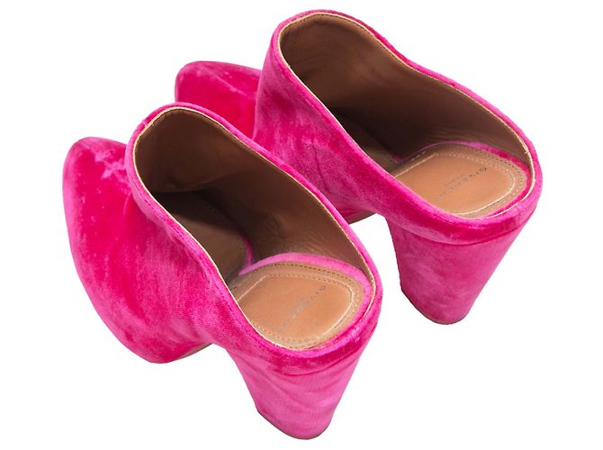 Givenchy Pointed-Toe Velvet Heeled Mules Hot Pink Größe 38.5 - Ansicht 3