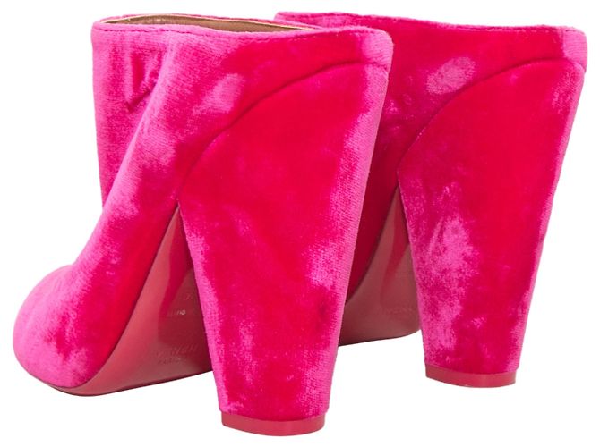 Givenchy Pointed-Toe Velvet Heeled Mules Hot Pink Größe 38.5 - Ansicht 4