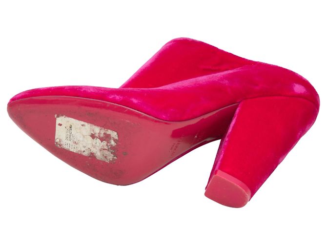 Givenchy Pointed-Toe Velvet Heeled Mules Hot Pink Größe 38.5 - Ansicht 5