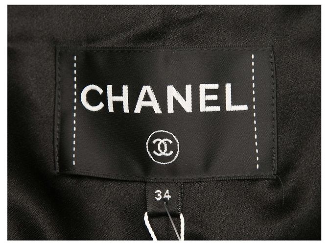 Chanel 2022 Caban Tweed Jacke Schwarz Größe FR 34 - Ansicht 5