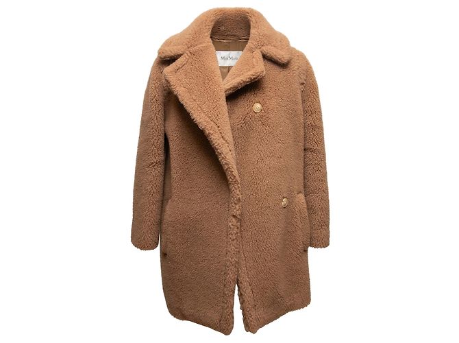 Brown Max Mara Camel Hair Teddy Bear Coat Size US 0 - view 2