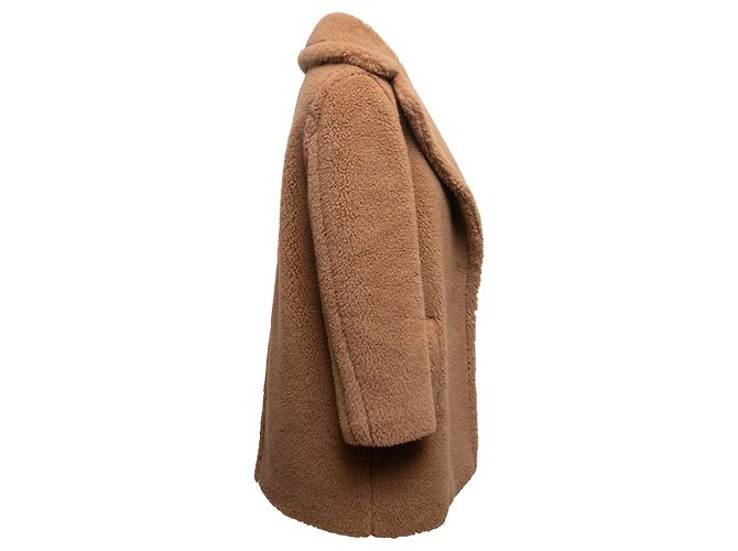 Brown Max Mara Camel Hair Teddy Bear Coat Size US 0 - view 3