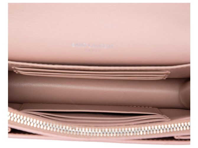 Autre Marque Borsa a tracolla Sunset Mini Wallet on Chain in pelle di vitello monogramma rosa Saint Laurent - vista 4