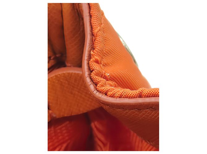 Orange Prada Impuntu Tessuto Chain Crossbody - view 12