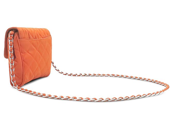Orange Prada Impuntu Tessuto Chain Crossbody - view 2