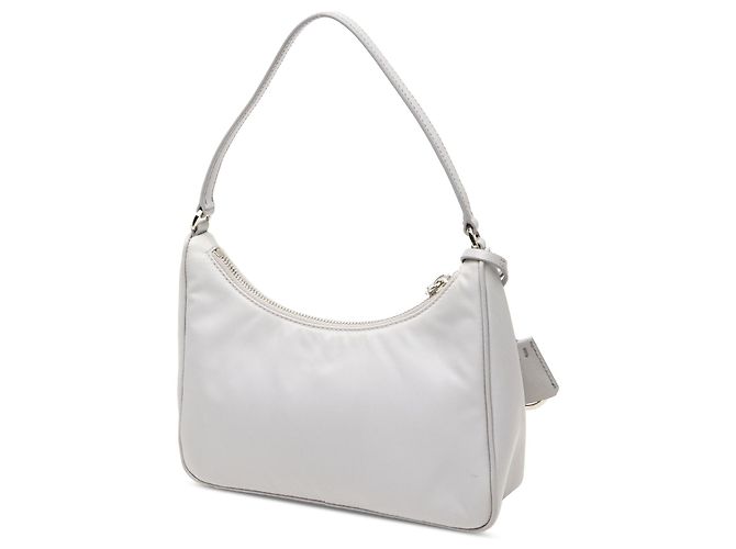 Bolsa de Ombro Prada Mini Tessuto Re Edition 2005 Branca - vista 2