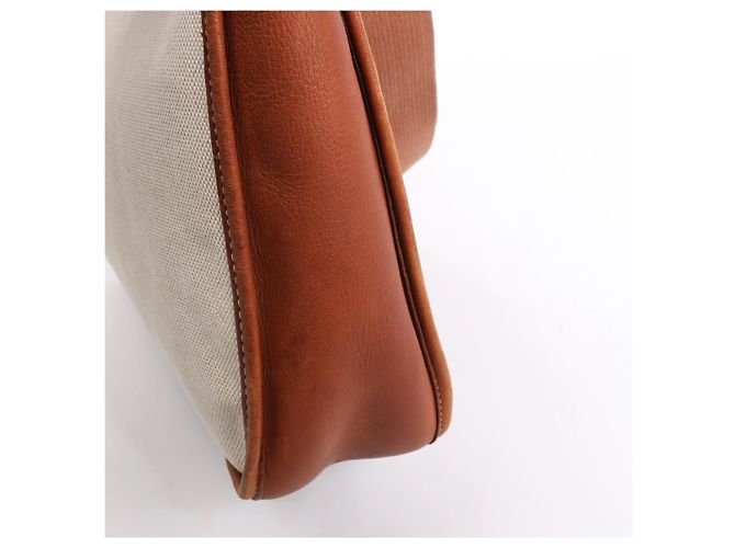 Hermès Evelyn I 33 GM Toile H & Leather Shoulder Bag in Beige×Brown E: 2001 - vista 12