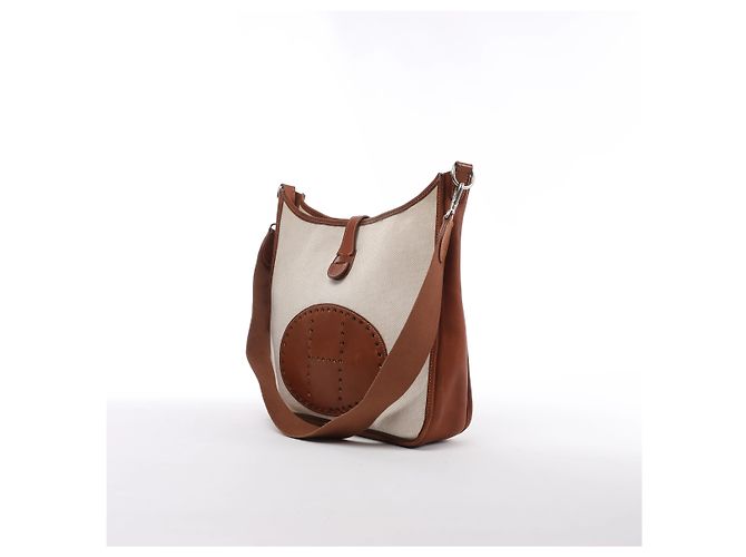 Hermès Evelyn I 33 GM Toile H & Leather Shoulder Bag in Beige×Brown E: 2001 - vista 2