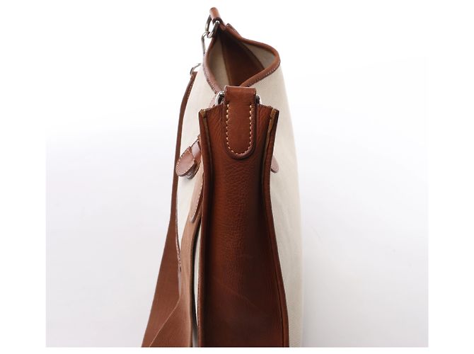 Hermès Evelyn I 33 GM Toile H & Leather Shoulder Bag in Beige×Brown E: 2001 - vista 5
