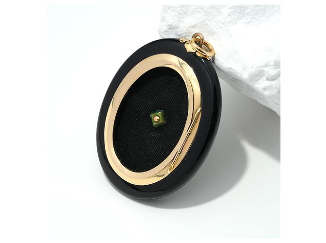 Autre Marque Fine spilla antica in oro con castone in opale e diamante - vista 4