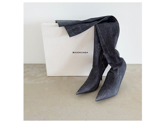 Balenciaga Knife Botas mosqueteras de denim - vista 9
