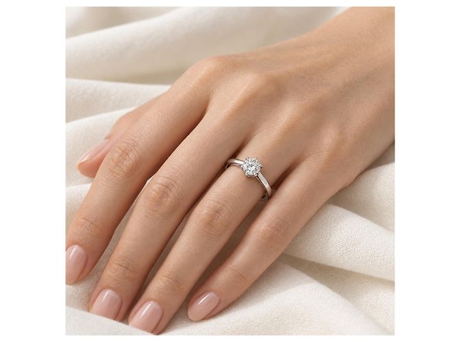 Tiffany & Co. Ring Platin 950 Diamant Full Set mit Box & Papieren Luxus Gr. 52 - Ansicht 7
